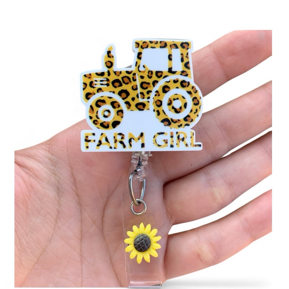 Farm Girl retractable Badge Reel Lanyard